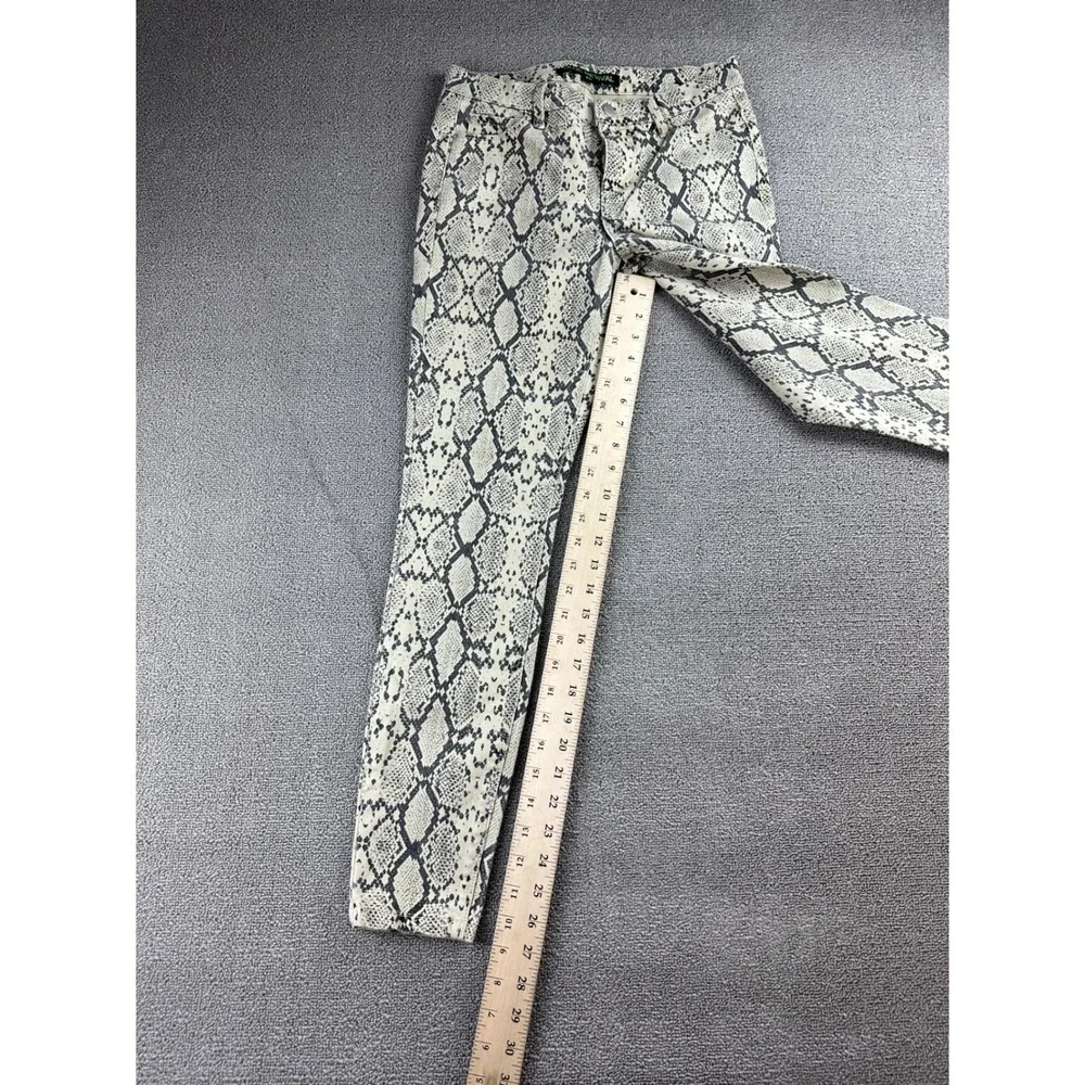 Blue Revival Snake Skin Print Jeans 25 Beige Black Skinny Fit Crop Stretch‎ Crop